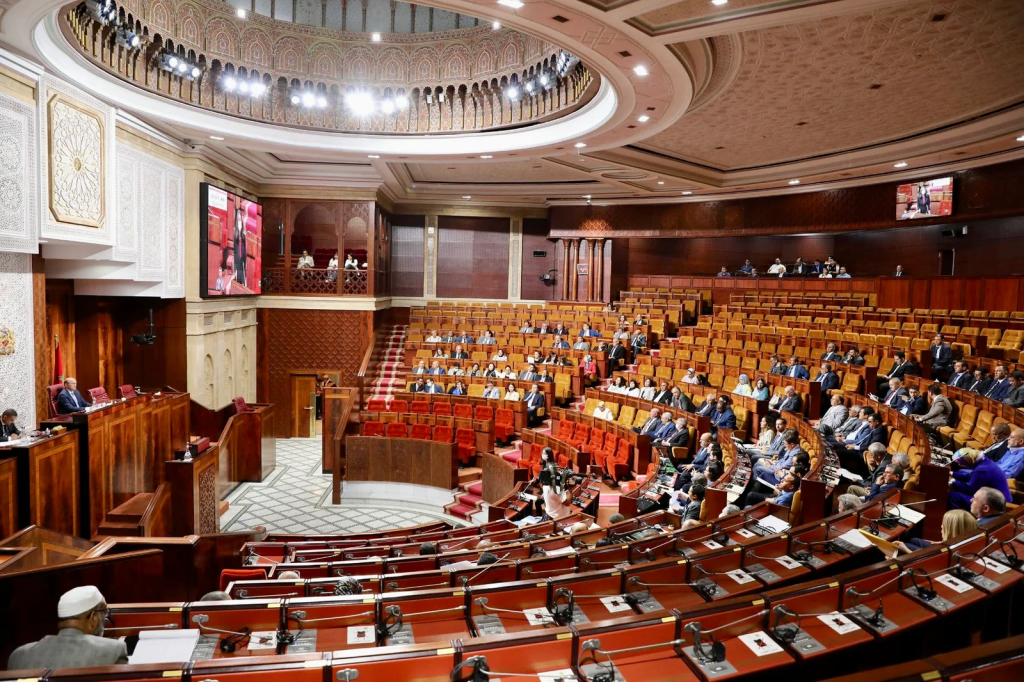 قاعة مجلس النواب المغربي خلال جلسة برلمانية، مع اقتراب مناقشة مشروع قانون المالية 2027.